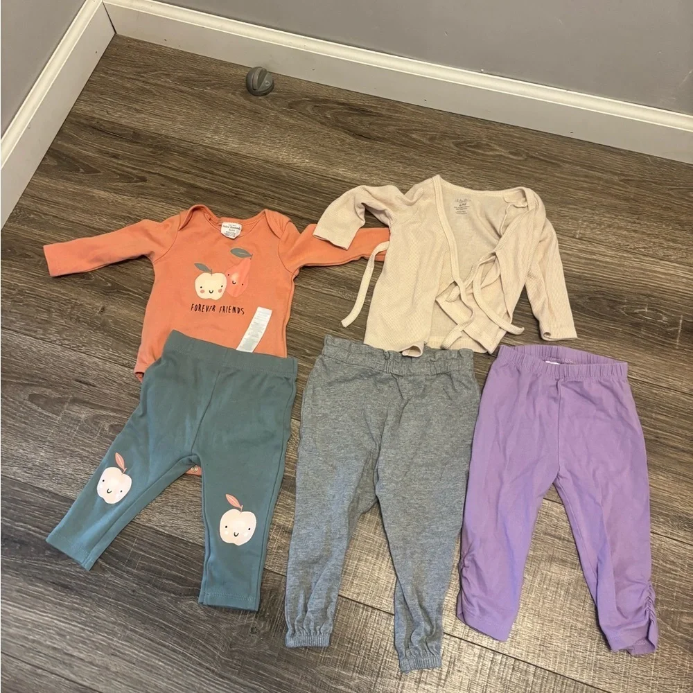 Lot Of Baby Girls Clothing 6 Months Petit Lem Burt’s Bees